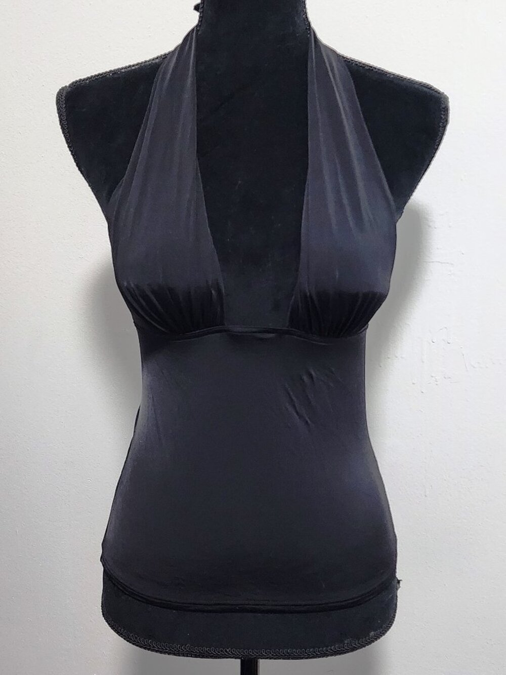Victoria's Secret Black Tie Tankini Tank Bikini Top Women's S